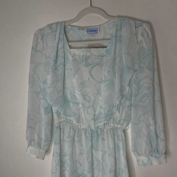 Vintage Leslie Fay Y2k D Floral Poly Crepe Dress sz. 8 #EE - Picture 5 of 10